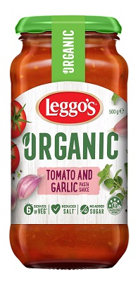 Leggo's Organic Tomato and Garlic Pasta Sauce 500g